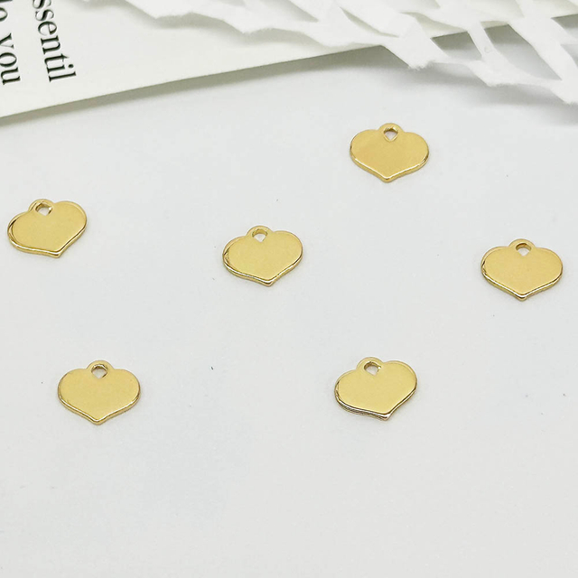 Fiasrel 30pcs Permanet Big Heart Charms DIY Jewelry Making Love Pendant Beads