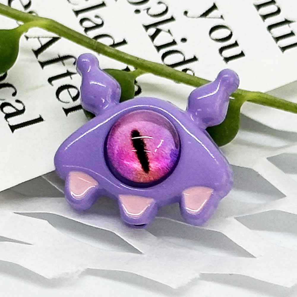 Fiasrel 10pcs Fashion Cute Simple Monster Eyes Cartoon Jewelry Beads for Women Girls
