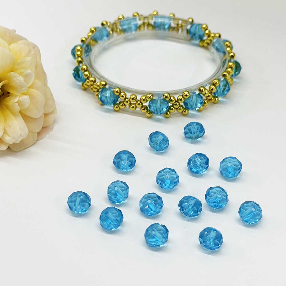 Fiasrel 50pcs 8mm DIY Crystal Beads for Jewelry Making