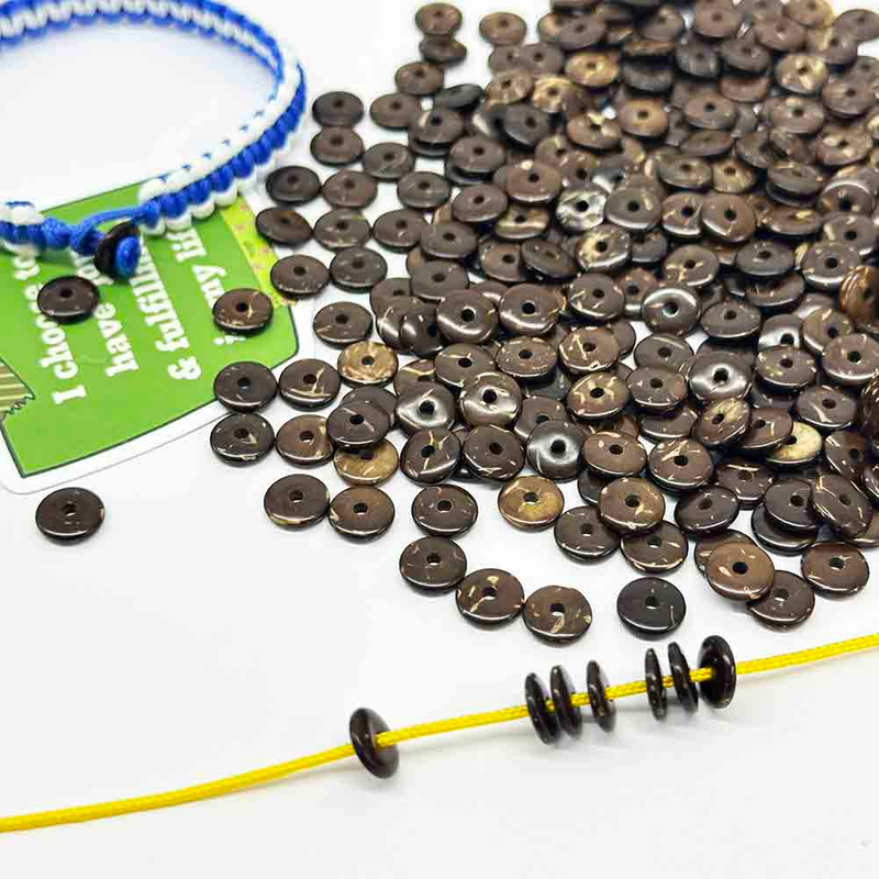 Fiasrel 50pcs 6-10mm Coconut Shell Beads Jewellery Accessory Loose Beads