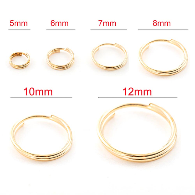 Fiasrel 100pcs Metal Round Split Key Ring for Blank Keychain