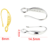 Fiasrel 10pcs/lot Sterling Silver Plated Copper Earring Ear Hooks Leverback Open Earring Findings