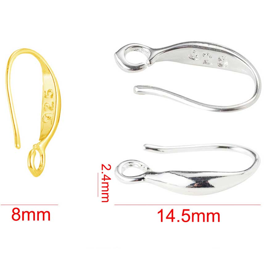 Fiasrel 10pcs/lot Sterling Silver Plated Copper Earring Ear Hooks Leverback Open Earring Findings