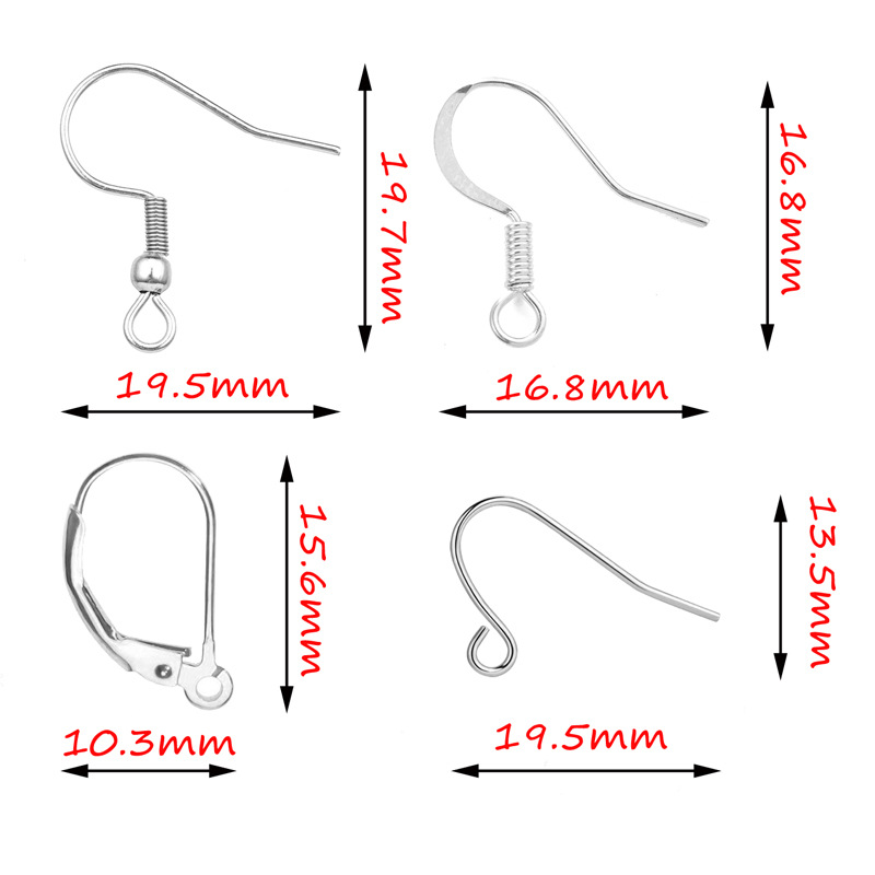 Fiasrel 10/50pairs/lot 316 Stainless Steel Fish Hook Earring Spring Pressed Flat Earring Hooks for Jewellery Making