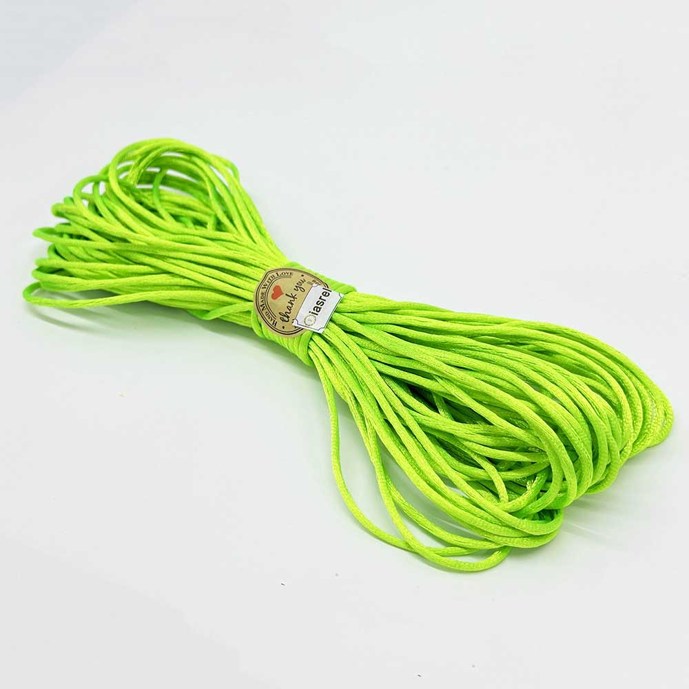 Fiasrel 20 Yards/lot 1.5/2.0/2.5mm Satin Nylon Cord Thread Chinese Knotting Silky Macrame Braided Rope For DIY Tassels Beading Bracelets Necklace Jewelry Making Home Decor Crafts