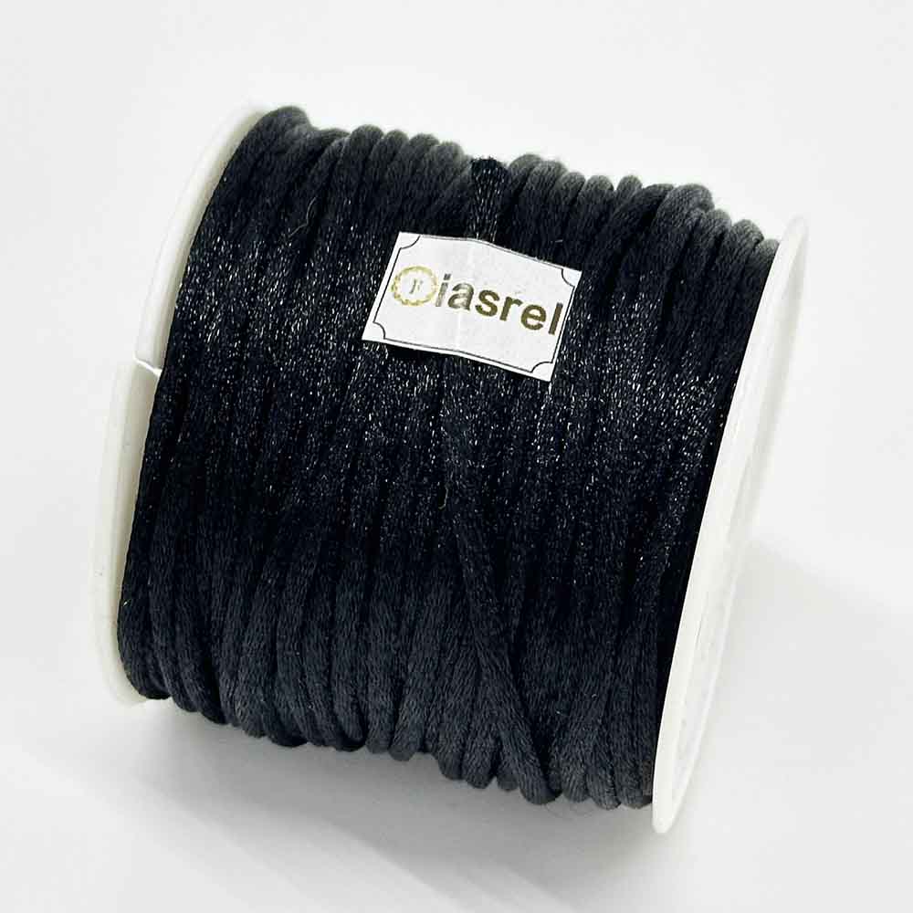 Fiasrel 10 Meters/Roll 2.5MM Nylon Chinese Knotting Silky Macrame Braided Satin Cord for DIY Handmade Bracelet Necklace Handwoven Jewelry Making Craft Supplies