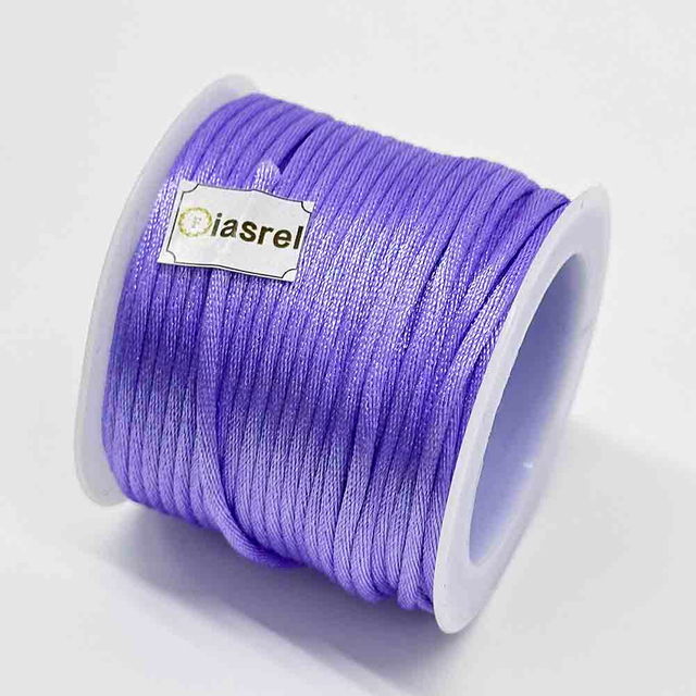 Fiasrel 1pcs 2mm Nylon Line Cord Colorful Macrame Bracelet Braided Rope Chinese Knotting Silk Macrame Cord for Jewelry Making DIY Supplies 