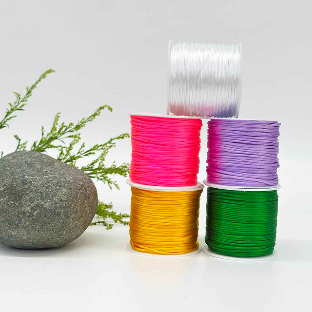 Fiasrel 1.5mm 5rolls Macaron Series Color Chinese Knotting Silk Macrame Cord for Jewelry Making Bracelet Necklace DIY Supplies