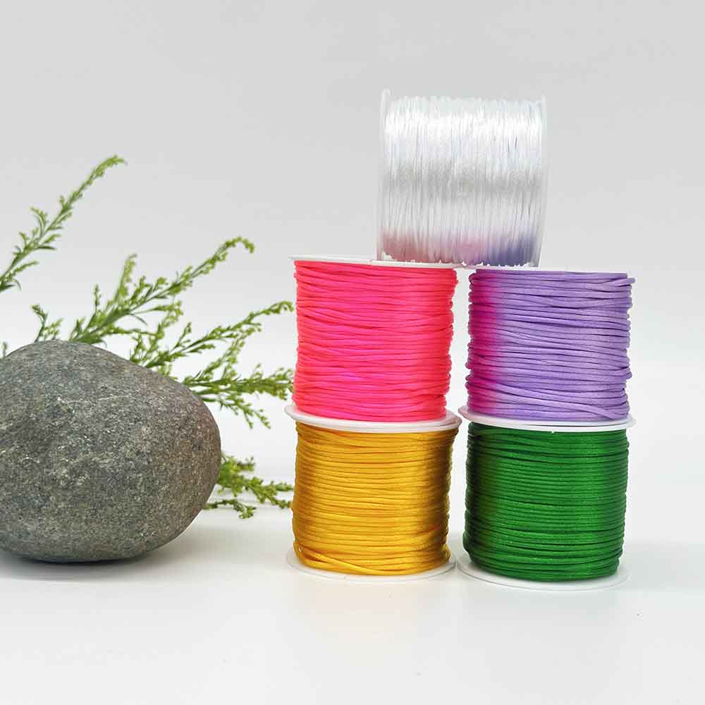 Fiasrel 1.5mm 5rolls Macaron Series Color Chinese Knotting Silk Macrame Cord for Jewelry Making Bracelet Necklace DIY Supplies