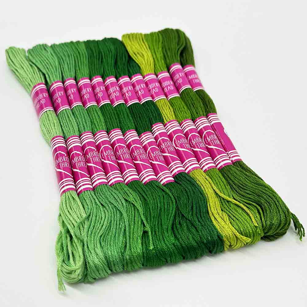 Fiasrel 12pcs Gradient Color Series Cross Stitch Thread Polyester 6-Strand Braided Thread DIY Embroidery Floss Cross Stitch Thread for DIY Embroidery Crafts Handmade Jewelry