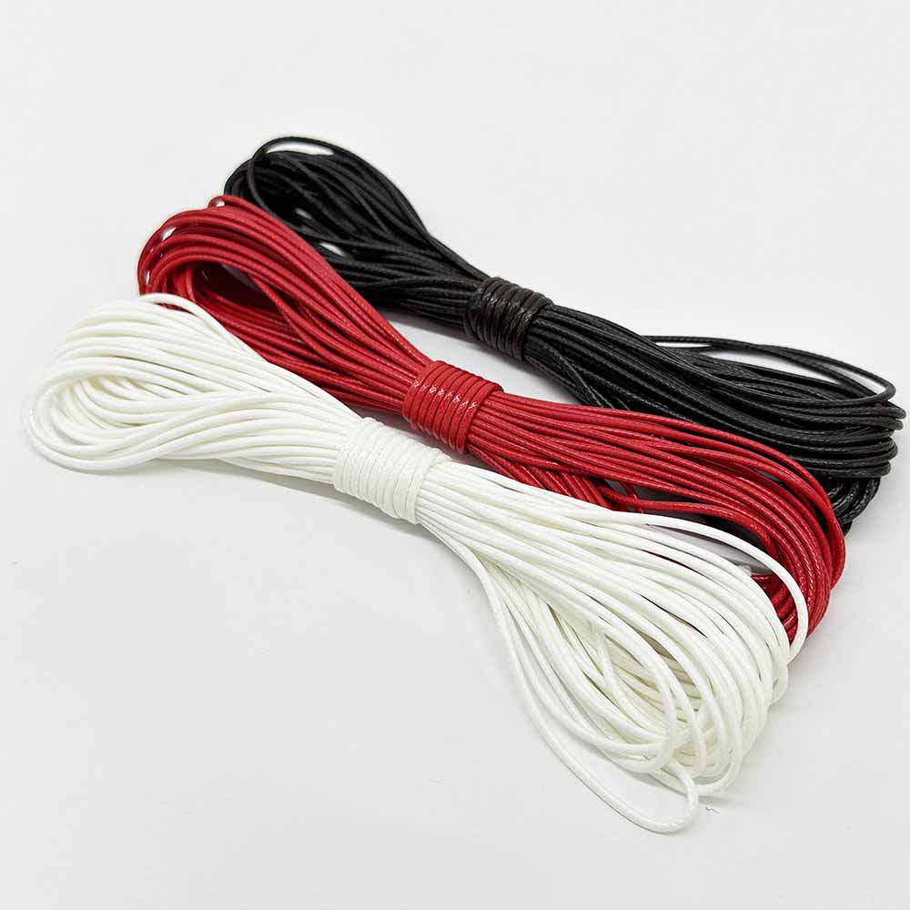 Fiasrel 3pc 0.5/0.8/1.0/1.5mm Waxed Cord Rope PU Leather Thread Cord String Strap Necklace Rope