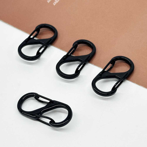 Fiasrel 5pcs Black Alloy S-Shaped Carabiners Multipurpose Carabiner Keyring Clip Buckle Hook Keychains for Biking Hiking Camping Backpack Gifts