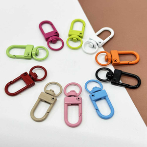 Fiasrel 10/50pcs Baking Paint Door Buckle Colorful Alloy Swivel Lobster Clasp Hooks Keychain Rings for DIY Bag Crafts Jewelry Making Ornament Luggage Accessories