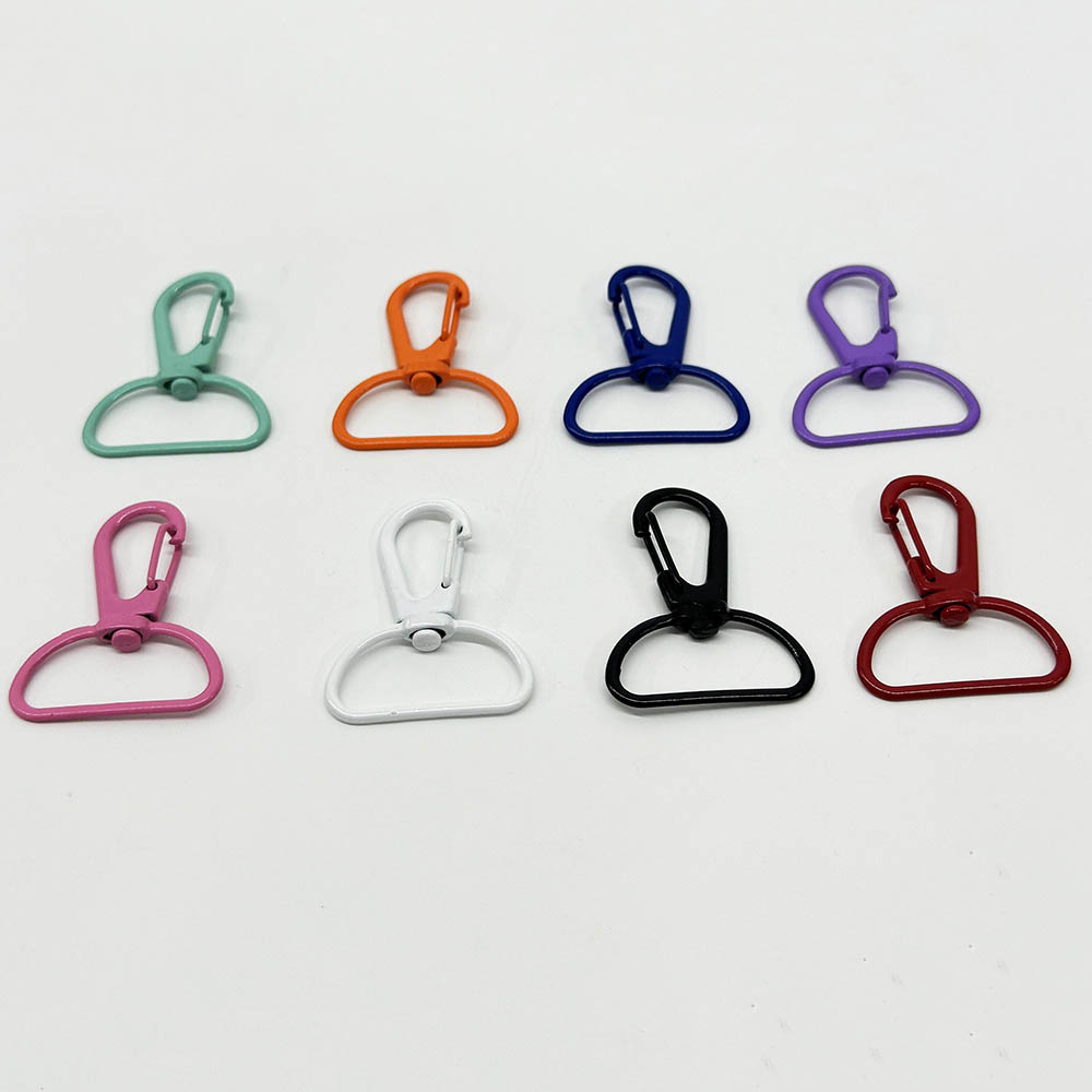Fiasrel 10pcs Multicolor Alloy Spray Painted Spring Buckles for DIY Keyring Handmade Crafts Making