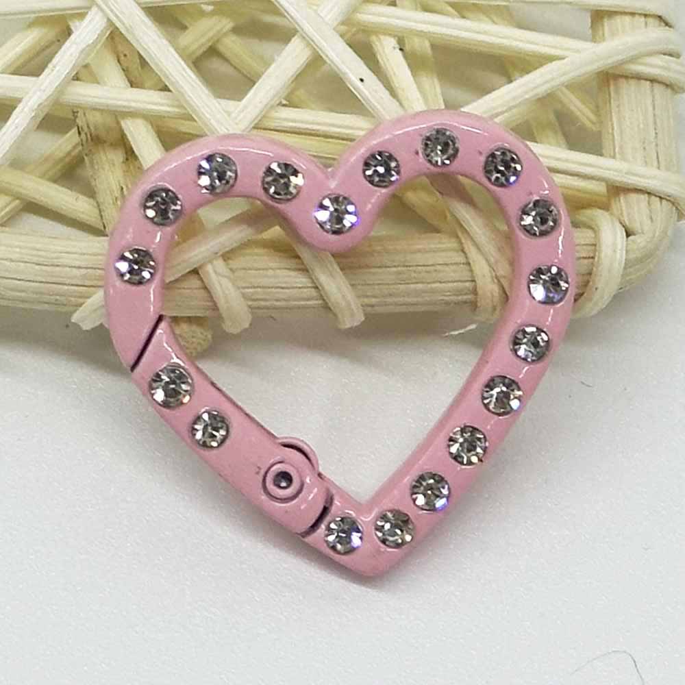 Fiasrel 10pcs Multicolor Metal Glossy Keychain Link Heart-shaped Keychain Spring Keyring Trigger Clasp for Crafts DIY Keychain Jewelry Key Ring Holder Making Supplies Accessories