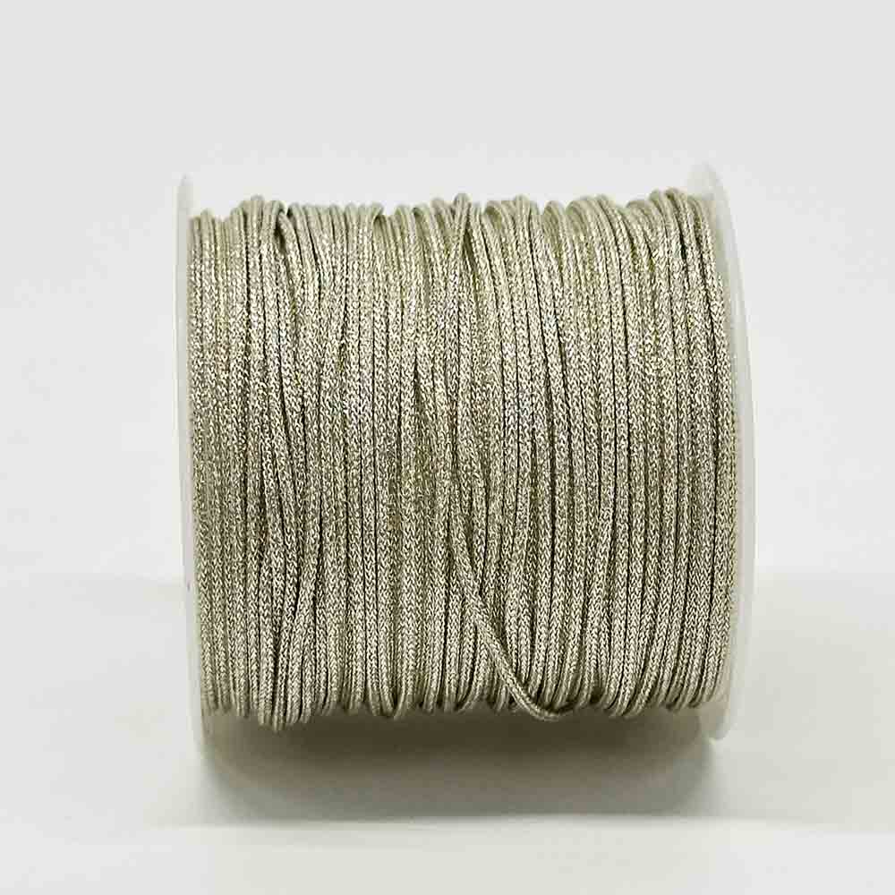 Fiasrel 0.8mm 1.0mm Golden Silver Polyester Braided Rope Cord Twisted Macrame String for DIY Crafts Home Textile Wedding Decorative SuppliesThread