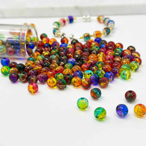 Fiasrel 50/100/200pcs 8mm Bicolor Golden Stripe Round Colorful Acrylic Beads for Jewelry Making DIY Couple Bracelets Necklace Unique Phone Chain Handmade Craft Supplies