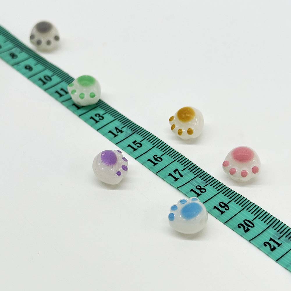 Fiasrel 20/50pcs 3D Cat Paw Spacer Acrylic Cat Paw Print Beads Cute Animal Print Shaped Acrylic Beads for Bracelet Necklace Earring Jewellery Making DIY Crafts