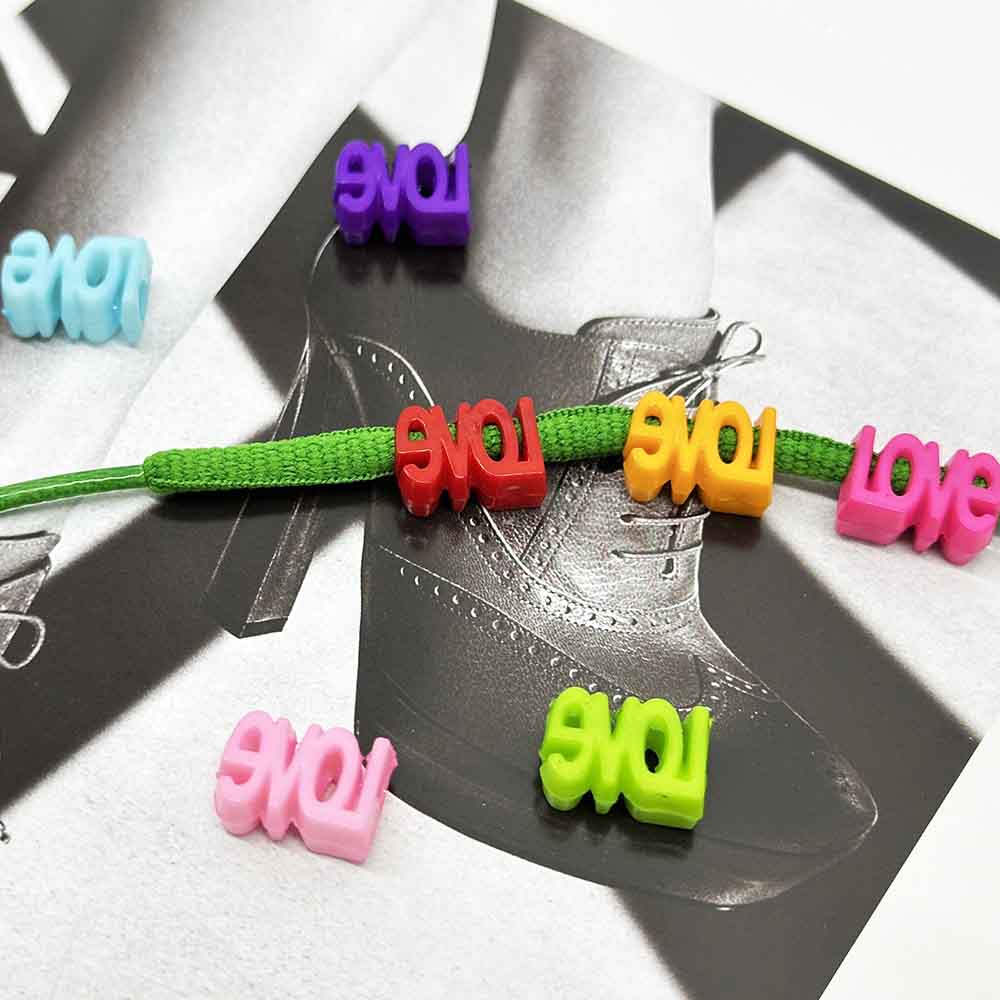 Fiasrel 50pcs Mixed Color Straight Hole Beads Charms Acrylic Love Alphabet Beads for DIY Necklace Bracelet Jewelry Making Supplies