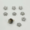 Fiasrel 50pcs Pure Silver Hollow Petal Flower Pendants DIY Beading Charms Flower Cap Beads for DIY Jewelry Making Bracelet Necklace Earring Craft Accessory Supplier