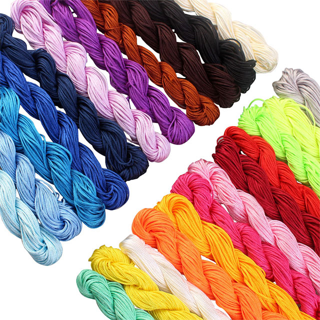 Fiasrel 26colors 1mm Chinese Macrame Knotting Cord for Making jewelry bracelets