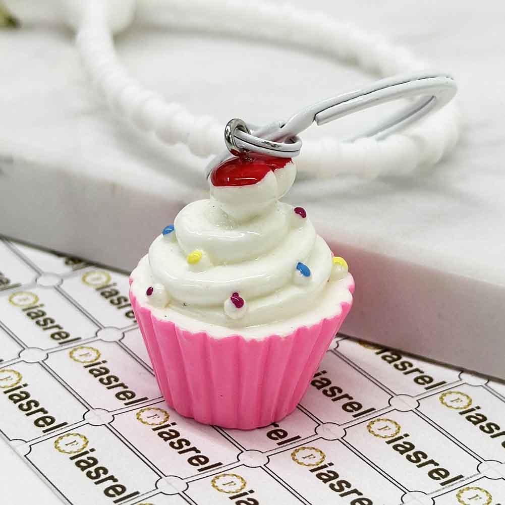 Fiasrel 10pcs 25*32mm Resin Simulation Dessert Jewelry Sweet Cake Cupcake Pendant Charms for DIY Handmade Jewelry Making Keychains Supplies