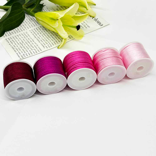 Fiasrel 5pcs 2.5mm Multicolor Cord No.5 Jade Thread Chinese Knotting Silk Macrame Cord Rope for Bracelets, Jewelry Making & Sewing Supplies