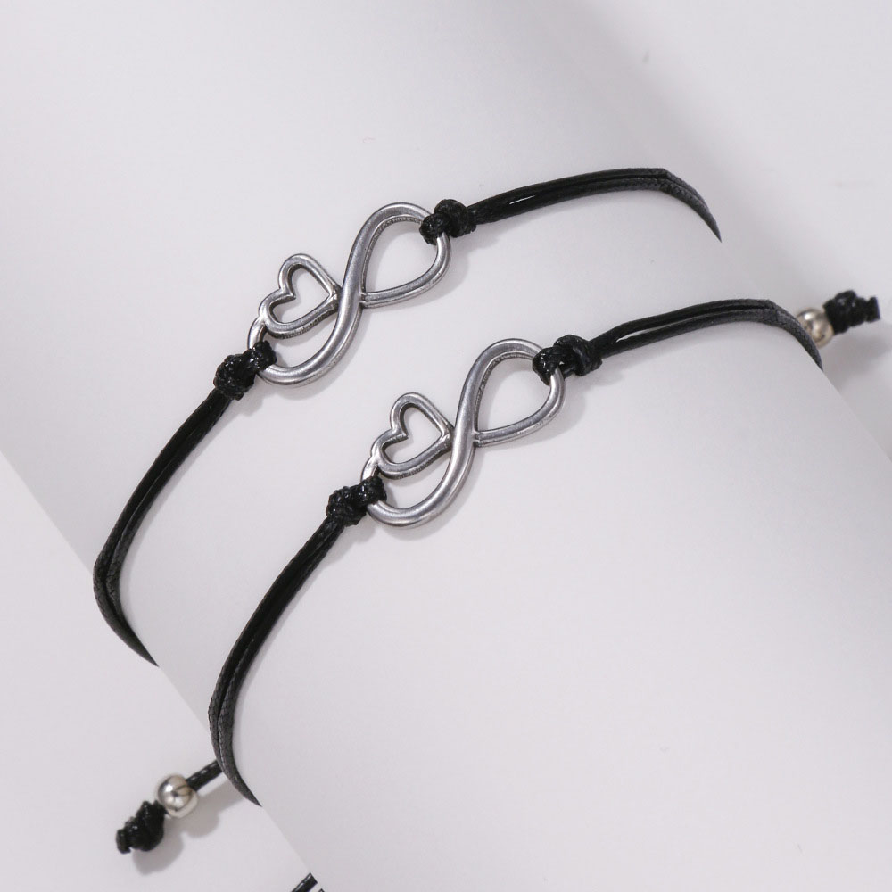 Fiasrel Mother's Day Bracelet Popular 2Pieces/Set Charm Couple Friendship Bracelet Hand-woven 