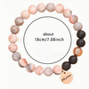 Fiasrel Mama Birthday Mother's Day Gifts Heart Pendant Bracelets Diffuser Natural Stone Beaded Bracelet