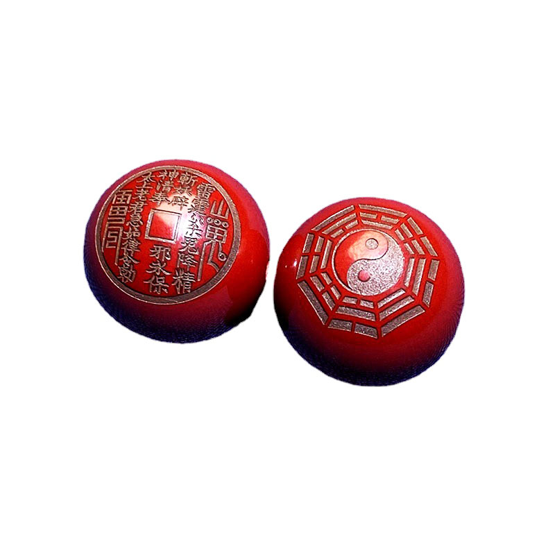 Fiasrel Premium Cinnabar Mountain Spirit Coin Beads | DIY Taoist Ritual Bead Kit | Imperial Vermilion Cinnabar Bagua Charms