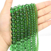 Fiasrel 1bundle DIY Green Handmade Glass Beads - High-Gloss Round Glass Beads for Buddhist Bracelets 