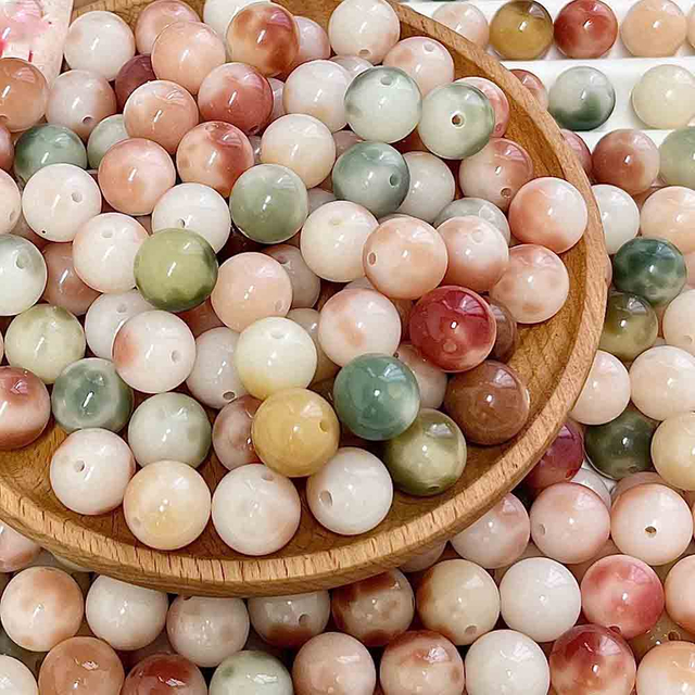 Fiasrel Natural Bodhi Loose Beads for Jewelry DIY Bracelet Accessories Round Buddha Beads