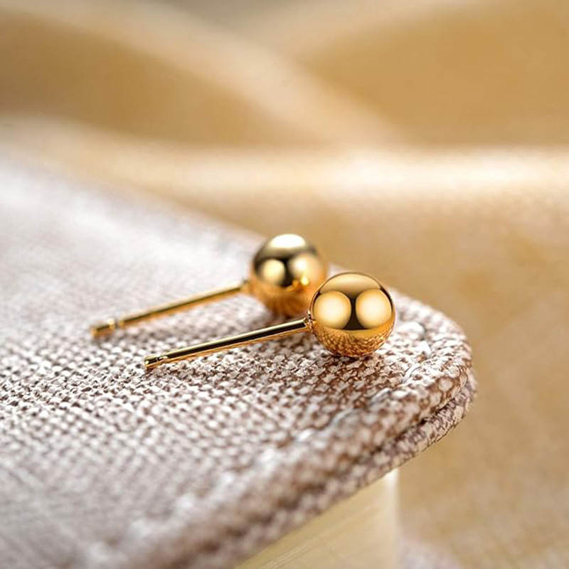 Fiasrel 10/50pairs/lot Simple Round Small Beaded Earrings Mini Earrings for Girls Fashion Stud Earrings Women Gift