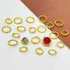 Fiasrel 50/200pcs 8/10mm Silvery Golden Ring Bead Frame Oval Spacer Bead Connectors for DIY Necklace Bracelet Earrings Charms Jewelry Making Supplies