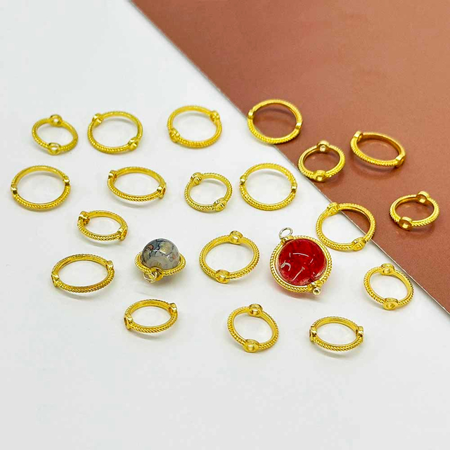 Fiasrel 50/200pcs 8/10mm Silvery Golden Ring Bead Frame Oval Spacer Bead Connectors for DIY Necklace Bracelet Earrings Charms Jewelry Making Supplies