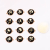 fiasrel 1bundle 12 Zodiac Black Resin Cabochon Pendants - Vintage Glass Charm Beads for DIY Bracelet Making