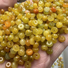 fiasrel 1bundle Natural Icy Yellow Jadeite Abacus Beads – Tri-Color Lucky Beads for DIY Jewelry 