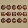 fiasrel Sacred Jade Pivot Scripture Beads – Silver-Embedded Sandalwood Red Date Wood Loose Beads for Buddhist Mala Making