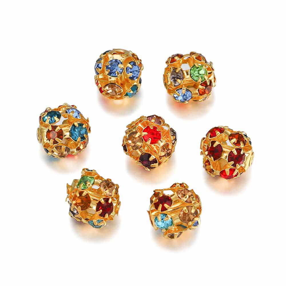 Fiasrel 1bundle 2-Hole Crystal Spacer Beads – DIY Bracelet Making Supplies ，Rhinestone Bead Flowers