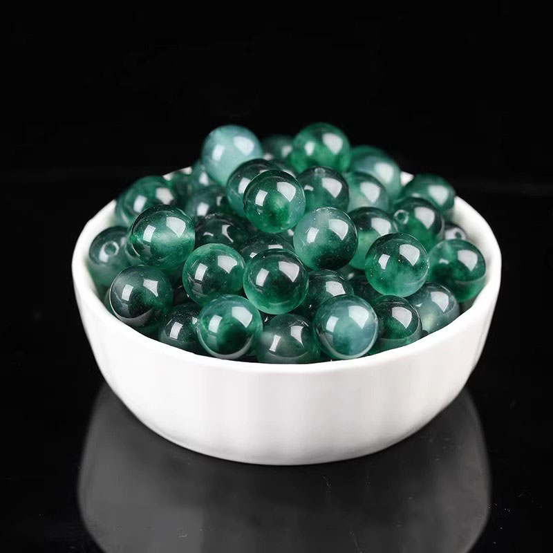 fiasrel 1bundle Icy Sky Blue Chalcedony Loose Beads Sea Blue & Pastel Yellow JadeGemstone Accent Beads for DIY Bracelet Necklace Sweater Chain Craft