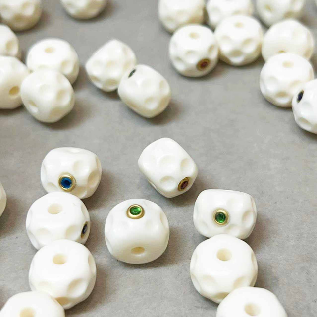 fiasrel 1bundle Tibetan-Style Camel Bone Meteorite Crater Beads with Collectible Ornamental Accessories