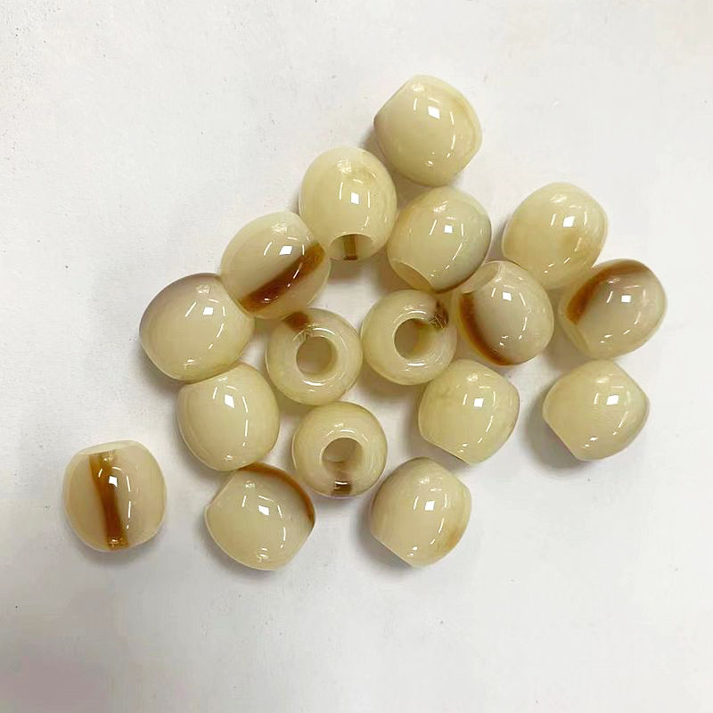 fiasrel 1bundle 12×12mm Resin Barrel Beads with Wide Straight Hole DIY Bracelet Making Meditation Beads