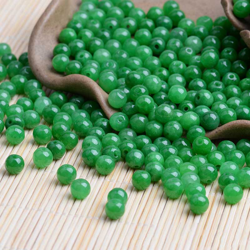 fiasrel 1bundle Natural Jade Beads Fei Cui Ba Mountain Jade Loose Gemstone Beads