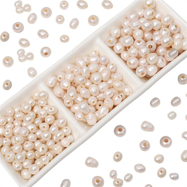 fiasrel 1bundle Natural Freshwater Pearl DIY Jewelry Supplies for Handmade Bracelets & Necklaces