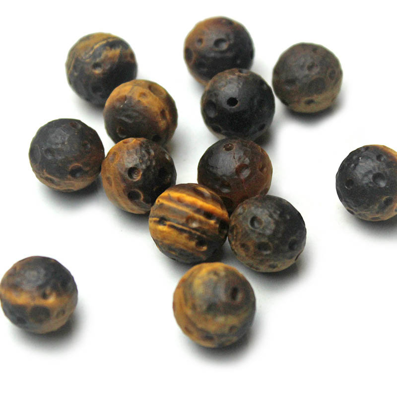 fiasrel 1bundle 8-12mm Tiger's Eye Meteorite Beaded DIY Handmade Stone Beads Matte Beaded Bracelet Planet Pendant Necklace & Earrings