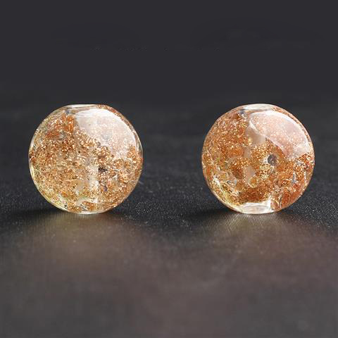 fiasrel 1bundle 8-12mm Star Sand & Glitter Glass Beads Crystal Round Beads – DIY Glass Jewelry Accessories Bracelet Loose Beads Materials