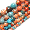 fiasrel 1bundle Orange-Red Raindrop Stone Round Beads – DIY Handmade Jewelry Beading Supplies