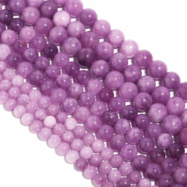 fiasrel 1bundle Natural Purple Mica Round Beads & Lepidolite Loose Stones – DIY Necklace & Bracelet Beading 