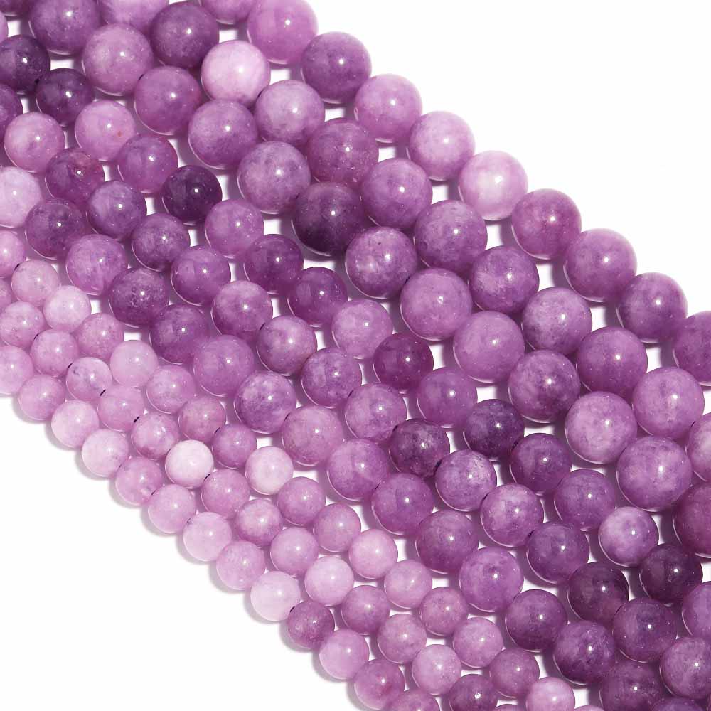fiasrel 1bundle Natural Purple Mica Round Beads & Lepidolite Loose Stones – DIY Necklace & Bracelet Beading 