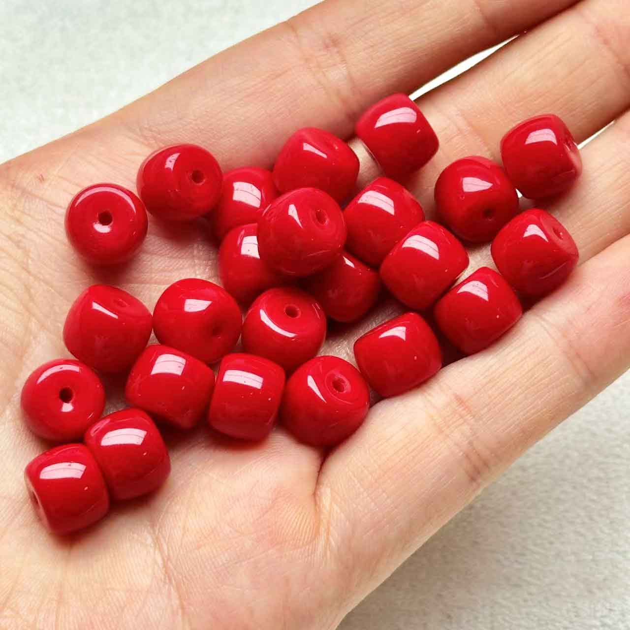 fiasrel 1bundle Sherpa Glass Traffic Light Round Beads & Barrel Beads – DIY Jewelry Accessories